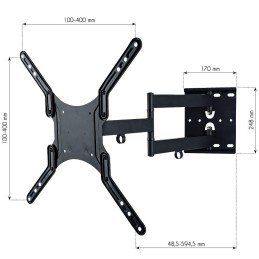 Supporto a Muro Ultra Slim per TV LED LCD 23-55" Nero