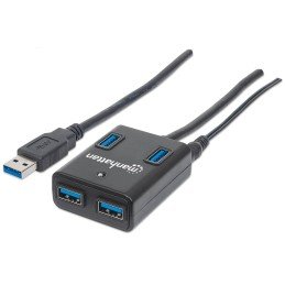 Hub USB 3.0 4 Porte con Alimentatore 5V 3A Nero