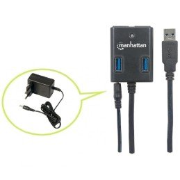 Hub USB 3.0 4 Porte con Alimentatore 5V 3A Nero