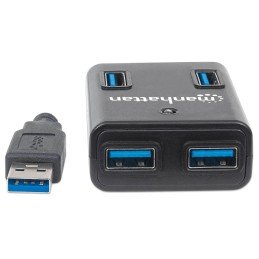 Hub USB 3.0 4 Porte con Alimentatore 5V 3A Nero