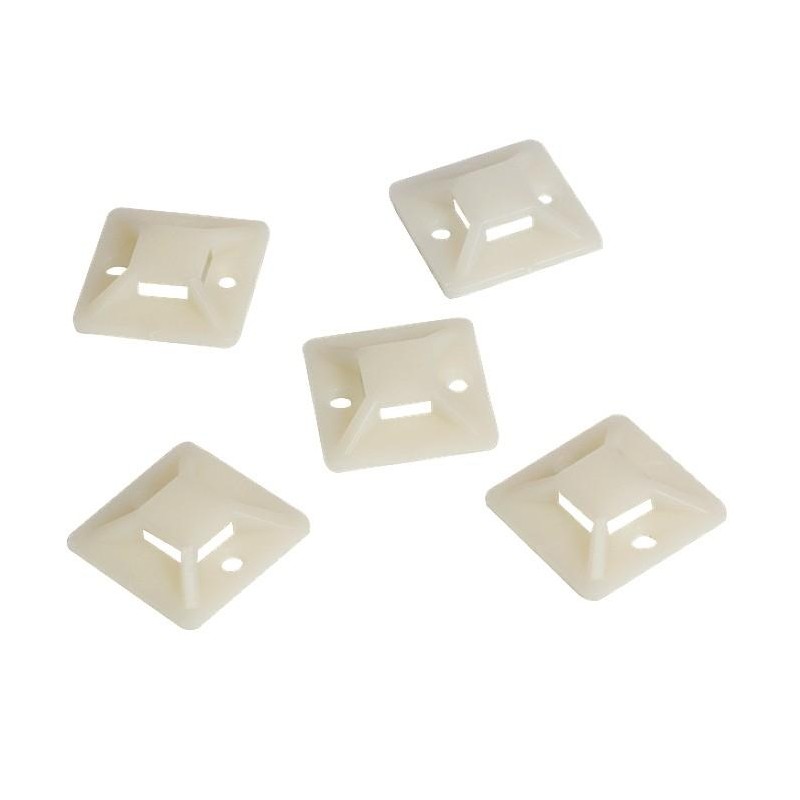Supporto Autoadesivo 25x25mm per Fascette 100 Pz Beige Supporto Autoadesivo 25x25mm per Fascette 100 Pz Beige