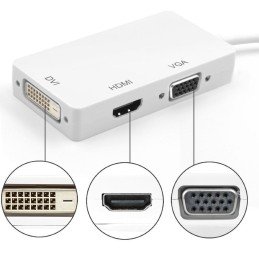 Adattatore 3 in 1 DisplayPort 1.2 a HDMI/DVI/VGA