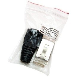 Plug Copriconnettore Cat.5E RJ45 Cavo Schermato 100pz Nero