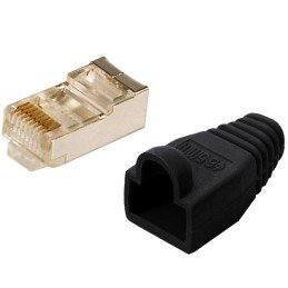 Plug Copriconnettore Cat.5E RJ45 Cavo Schermato 100pz Nero