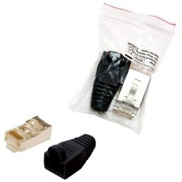 Plug Copriconnettore Cat.5E RJ45 Cavo Schermato 100pz Nero