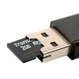 Cavo USB OTG Micro B / USB A con Lettore Micro SD/SDHC 26cm Nero