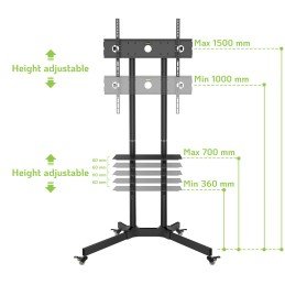 Carrello Supporto Pavimento Porta TV LCD/LED/Plasma 30"-65" Mensola