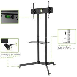 Carrello Supporto Pavimento Porta TV LCD/LED/Plasma 30"-65" Mensola