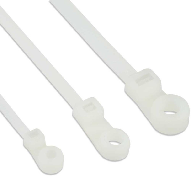 Fascette Fermacavi con Occhiello 300x4,8mm in Nylon 100pz Bianco Fascette Fermacavi con Occhiello 300x4,8mm in Nylon 100pz Bianco