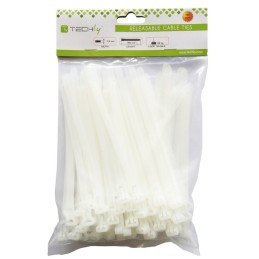 Fascette Fermacavi Riutilizzabili 150x7,6mm in Nylon 100pz Bianco