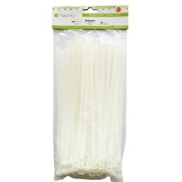 Fascette Fermacavi Riutilizzabili 250x7,6mm in Nylon 100pz Bianco