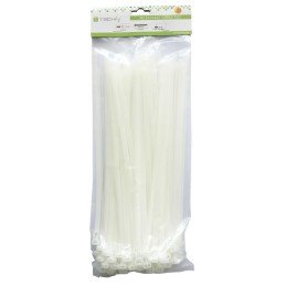 Fascette Fermacavi Riutilizzabili 300x7,6mm in Nylon 100pz Bianco