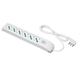 Multipresa 6 Posti Italiana Bipasso / Schuko Bianco