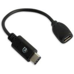 Cavo HiSpeed USB MicroB Femmina / USB-C Maschio 0,15m Nero