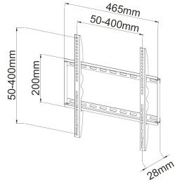 Supporto a Muro Fisso Slim per TV LED LCD 23-55" Nero