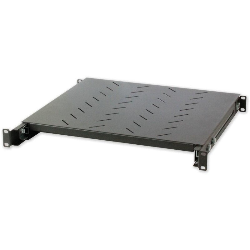 Mensola per Rack 19" Estraibile da 1H 415mm Nero Mensola per Rack 19" Estraibile da 1H 415mm Nero