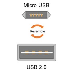 Cavo High Speed USB a MicroUSB Reversibile 1m Nero