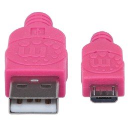 Cavo Micro USB Guaina Intrecciata USB/MicroUsb 1.8m Viola/Fucsia