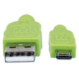Cavo Micro USB Guaina Intrecciata USB/MicroUsb 1.8m Nero/Verde