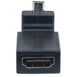 Adattatore HDMI A Femmina / Micro D Maschio Angolato Nero