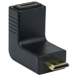 Adattatore HDMI Mini C Femmina a Mini C Maschio Angolato Nero