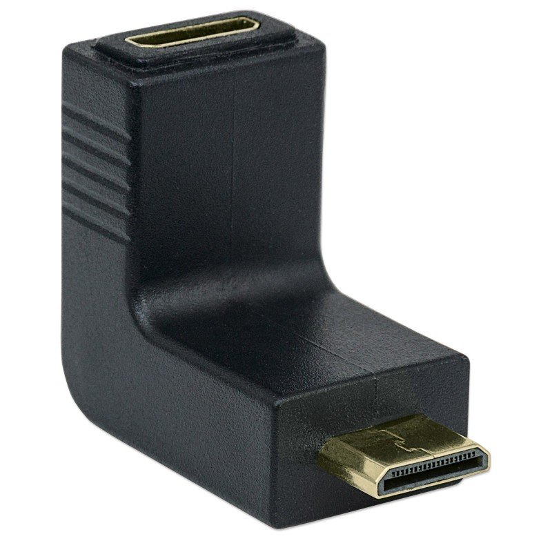 Adattatore HDMI Mini C Femmina a Mini C Maschio Angolato Nero Adattatore HDMI Mini C Femmina a Mini C Maschio Angolato Nero
