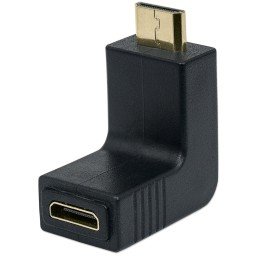 Adattatore HDMI Mini C Femmina a Mini C Maschio Angolato Nero