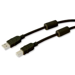 Cavo USB 2.0 A M / B M 3m con Ferrite Doppia Schermatura Nero