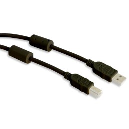 Cavo USB 2.0 A M / B M 5m con Ferrite Doppia Schermatura Nero