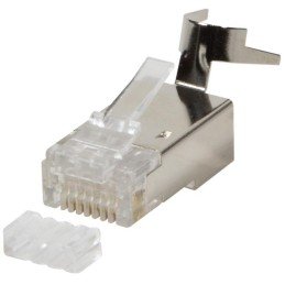 Plug Cat. 6A RJ45 Schermato STP per Cavo Rigido/Flessibile Cat.6/6A/7 10pz