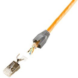 Plug Cat. 6A RJ45 Schermato STP per Cavo Rigido/Flessibile Cat.6/6A/7 10pz