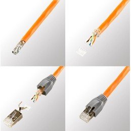 Plug Cat. 6A RJ45 Schermato STP per Cavo Rigido/Flessibile Cat.6/6A/7 10pz