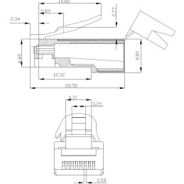 Plug Cat. 6A RJ45 Schermato STP per Cavo Rigido/Flessibile Cat.6/6A/7 10pz