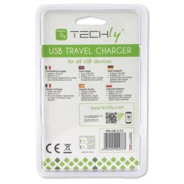 Alimentatore da Rete Italiana 1 porta USB 5V/2.1A Bianco