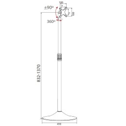 Supporto a Pavimento Colonna a Base Circolare per TV LCD/LED 13-27"