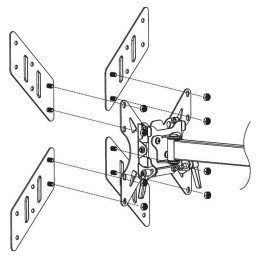 Adattatore Universale per Supporto VESA da 200x200 a 400x400 Nero