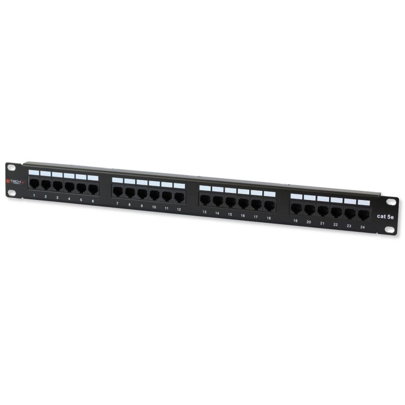 Pannello Patch UTP 24 Posti RJ45 Cat.5E Techly Pannello Patch UTP 24 Posti RJ45 Cat.5E Techly