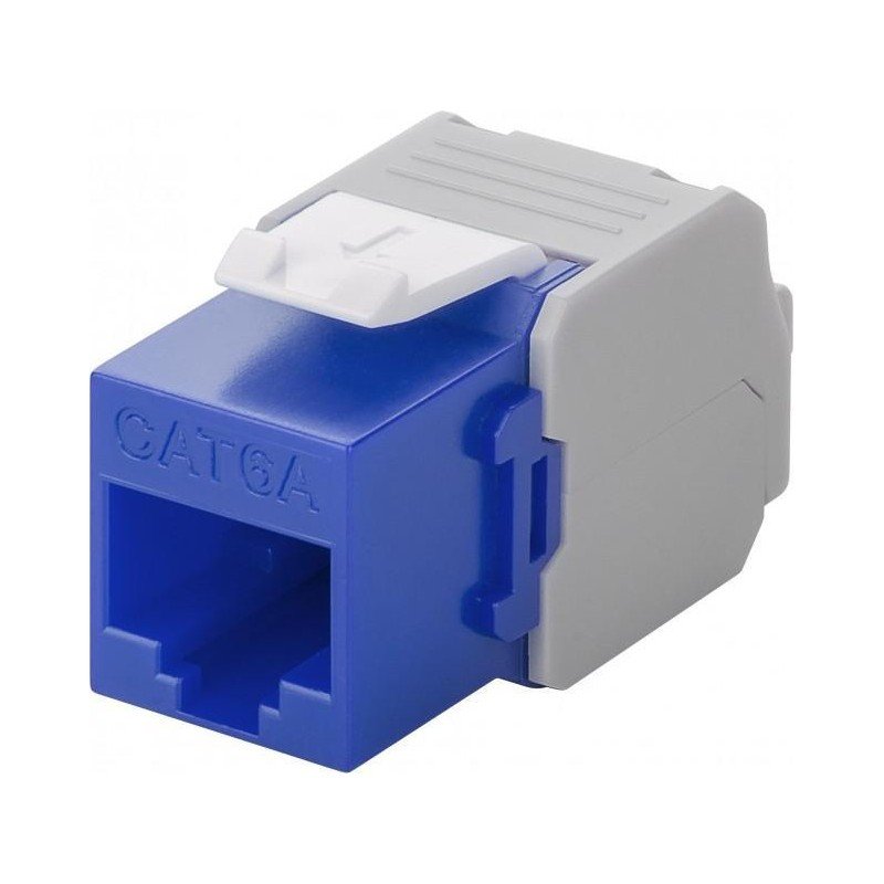 Frutto Keystone RJ45 Cat6A UTP 500MHz Blu