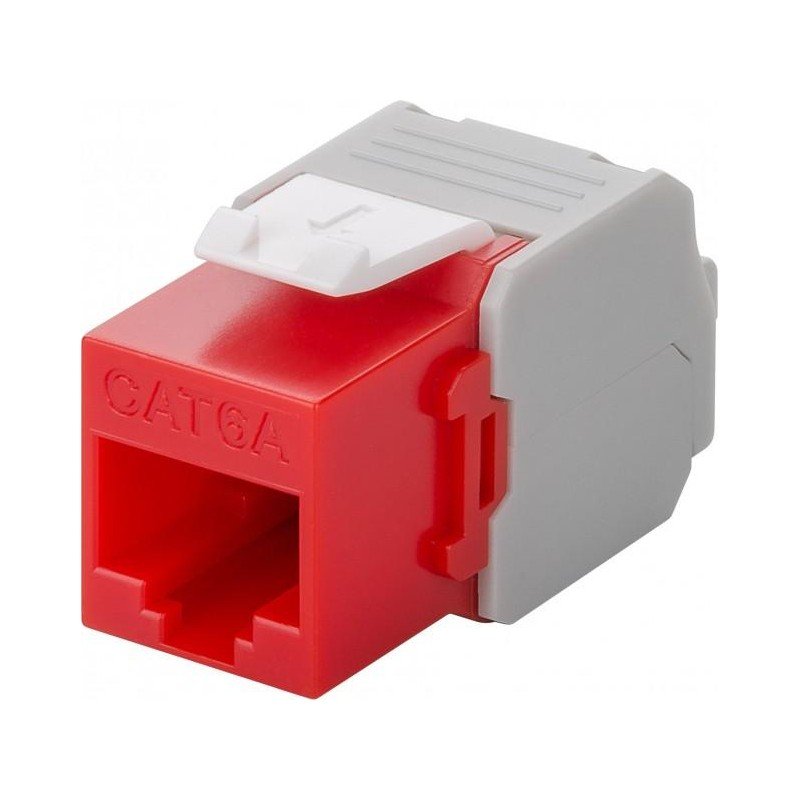 Frutto Keystone RJ45 Cat6A UTP 500MHz Rosso