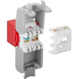 Frutto Keystone RJ45 Cat6A UTP 500MHz Rosso