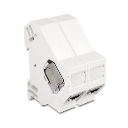 Adattatore su barra DIN per modulo RJ45 Keystone Schermato