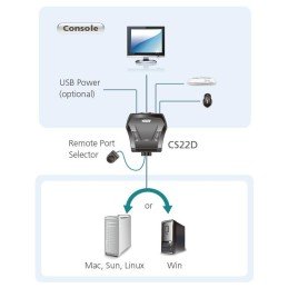 Switch KVM USB DVI a 2 Porte, CS22D