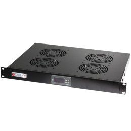 Gruppo 4 Ventole 1U per Rack 19" con Termostato LED Nero