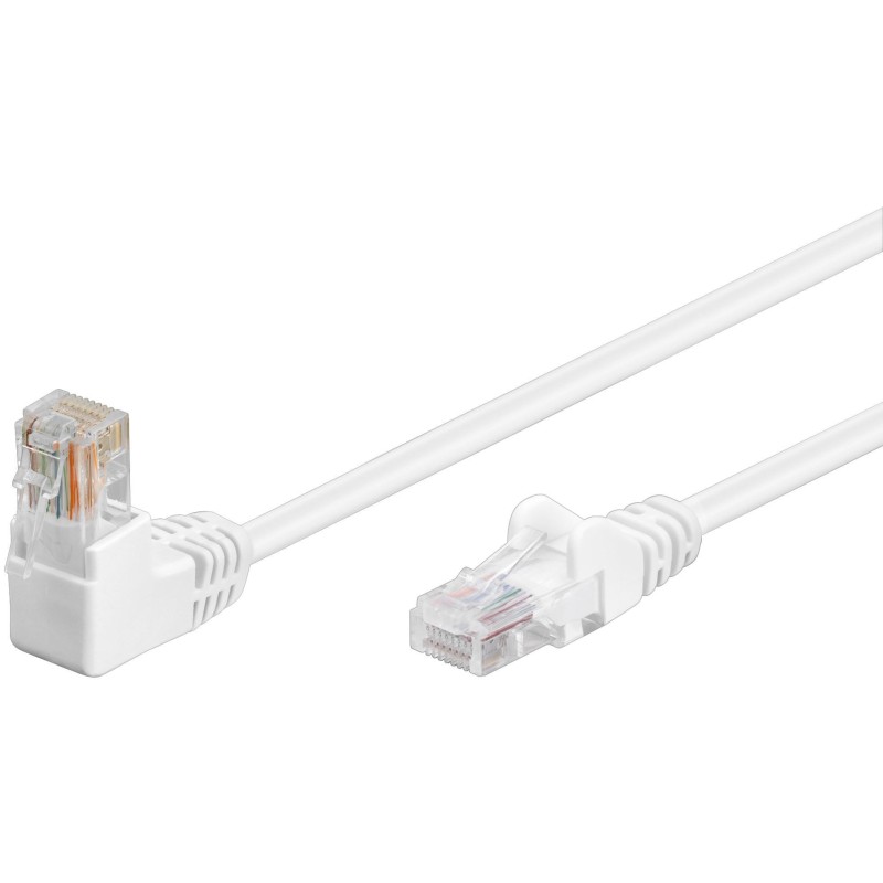 Cavo di rete Patch Connettore Angolato 90° CCA Cat. 5e UTP 5m Bianco Cavo di rete Patch Connettore Angolato 90° CCA Cat. 5e UTP 5m Bianco
