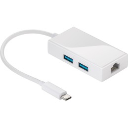 Hub USB-C SuperSpeed 2 USB 3.0 e RJ-45 Gigabit