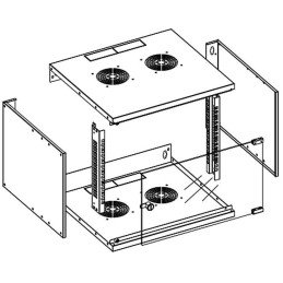 Armadio Rack 19" a Muro 6U prof. 320 Nero Assemblato