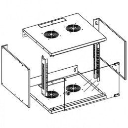 Armadio Rack 19" a Muro 9U prof. 450 Grigio Assemblato