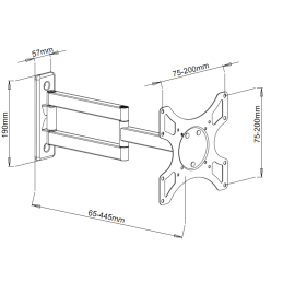 Supporto a muro per TV LED LCD 19-37'' inclinabile 3 snodi bianco