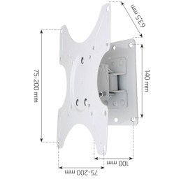 Supporto a muro per TV LED LCD 19 - 37'' inclinabile 1 snodo Bianco