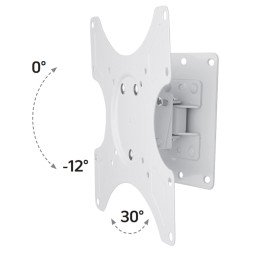 Supporto a muro per TV LED LCD 19 - 37'' inclinabile 1 snodo Bianco